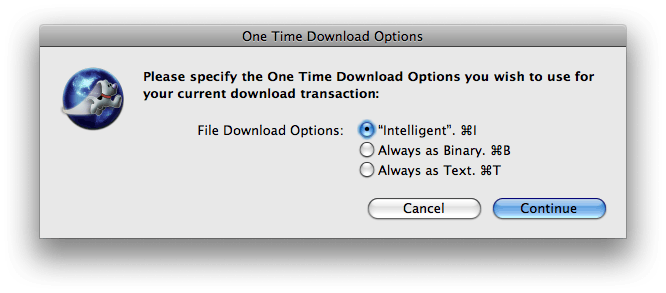 One Time Download Options
